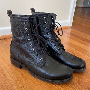 Frye Veronica black leather combat boots 9.5